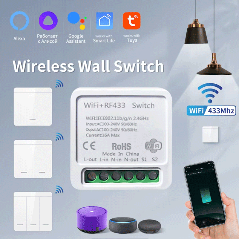 Smart Accessories - Inteligentny włącznik światła WiFi Tuya, bezprzewodowy