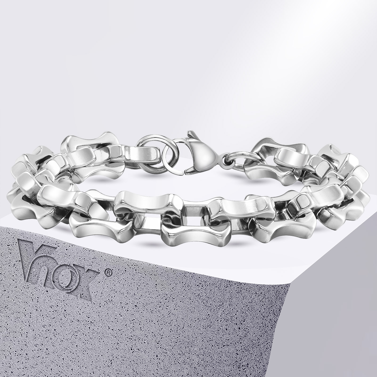 Ceramic Link Bracelet - Vnox Heavy Bold męskie bransoletki łańcuszkowe,