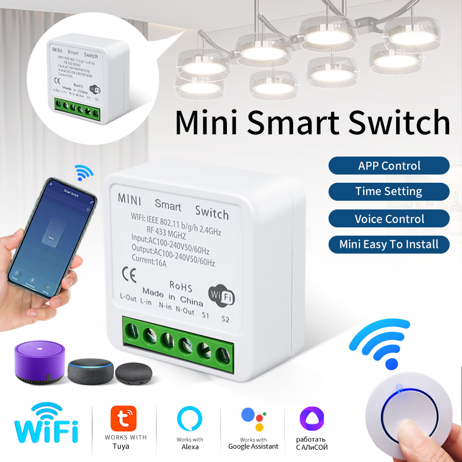 Smart Accessories - Przełącznik inteligentny WiFi Tuya RF433Mhz 16A/20A,