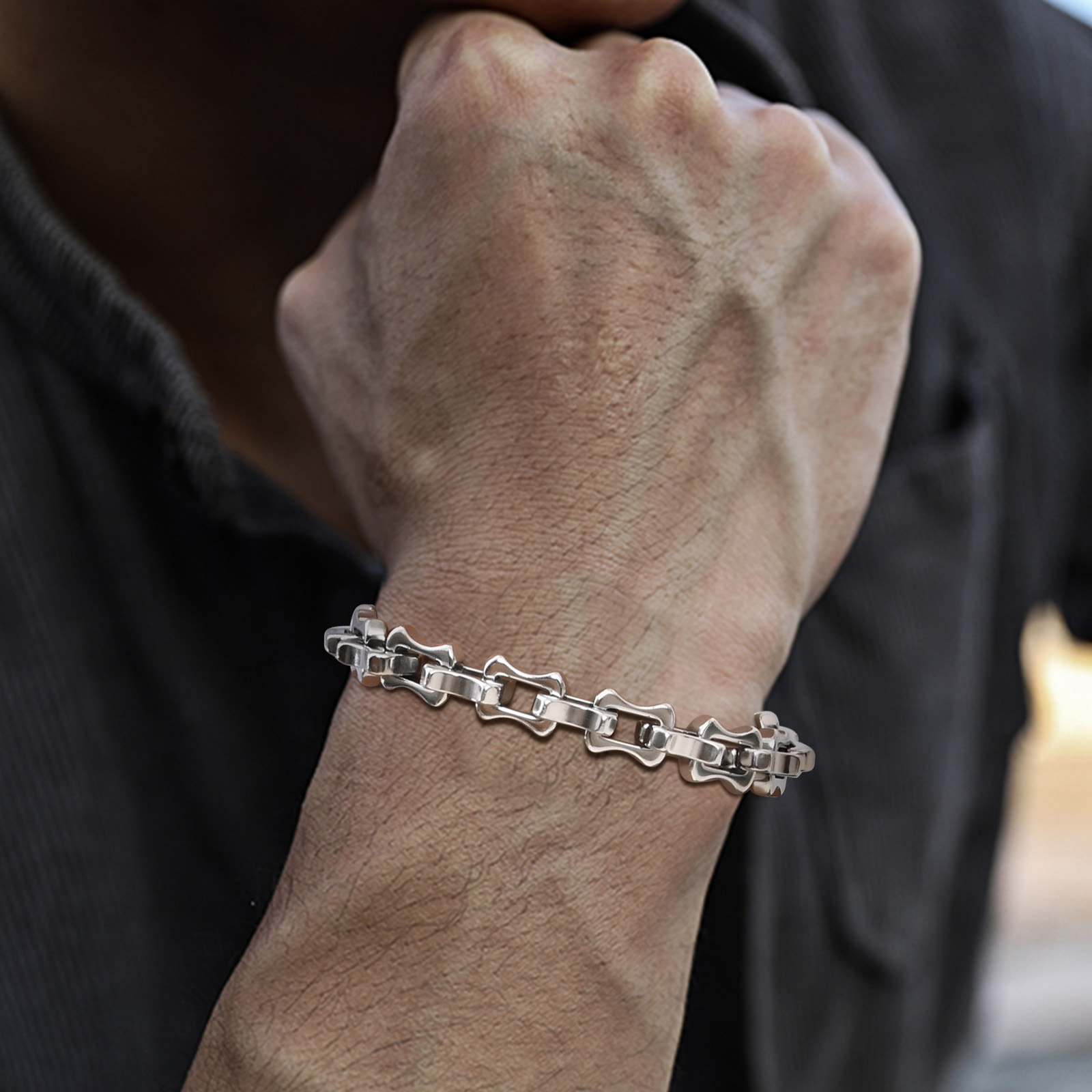 Vnox Heavy Bold męskie bransol – Ceramic Link Bracelet recenzja i cena